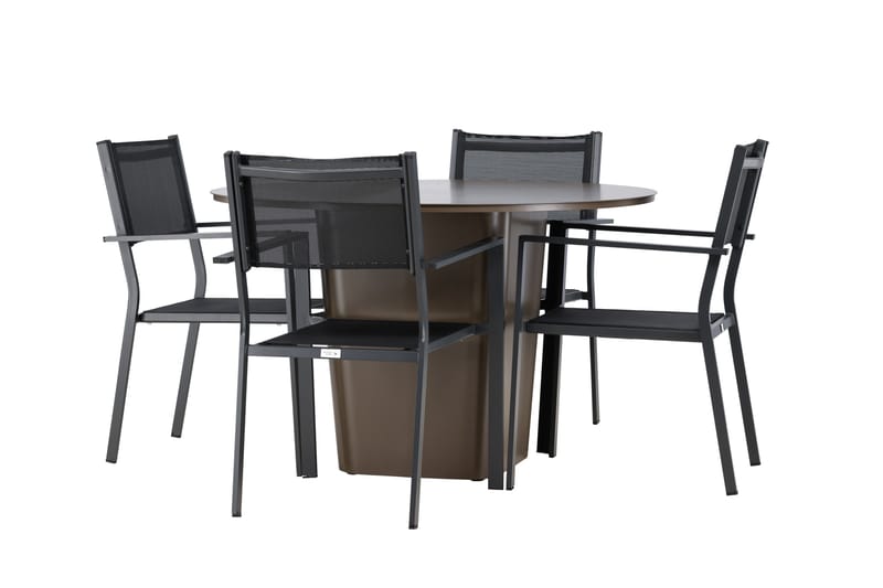 Santa Fe Matgrupp Utomhus + 4 Copacabana Utestolar - Brun - Utemöbler - Utegrupp - Matgrupp utomhus
