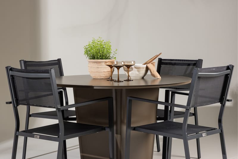 Santa Fe Matgrupp Utomhus + 4 Copacabana Utestolar - Brun - Utemöbler - Utegrupp - Matgrupp utomhus