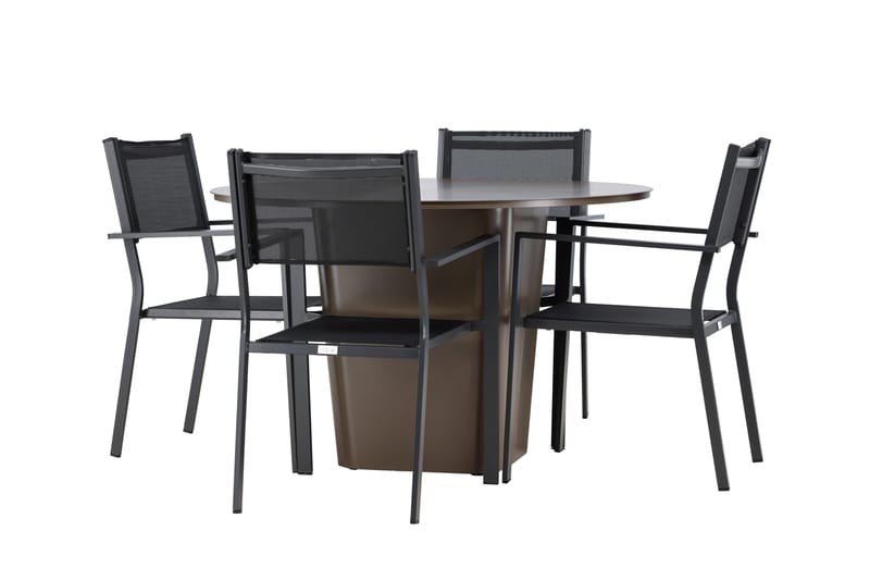 Santa Fe Matgrupp Utomhus + 4 Copacabana Utestolar - Brun - Utemöbler - Utegrupp - Matgrupp utomhus