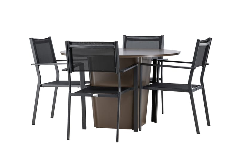 Santa Fe Matgrupp Utomhus + 4 Copacabana Utestolar - Brun - Utemöbler - Utegrupp - Matgrupp utomhus