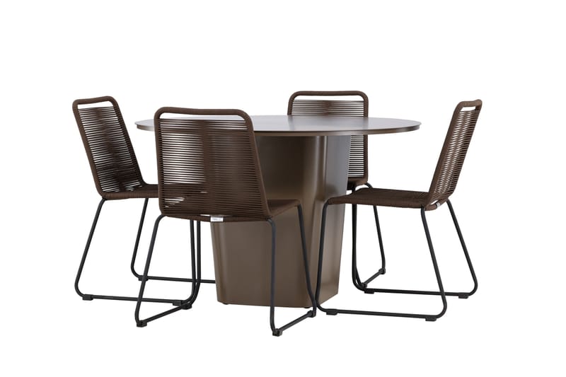 Santa Fe Matgrupp Utomhus + 4 Utestolar - Brun - Utemöbler - Utegrupp - Matgrupp utomhus