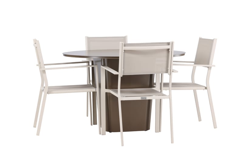 Santa Fe Matgrupp Utomhus + 4 Utestolar - Brun - Utemöbler - Utegrupp - Matgrupp utomhus