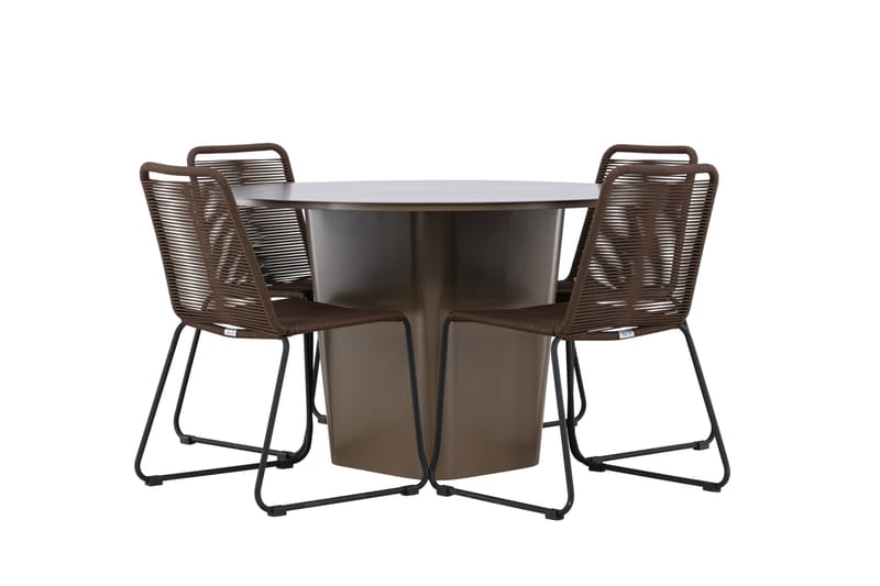 Santa Fe Matgrupp Utomhus + 4 Utestolar - Brun - Utemöbler - Utegrupp - Matgrupp utomhus