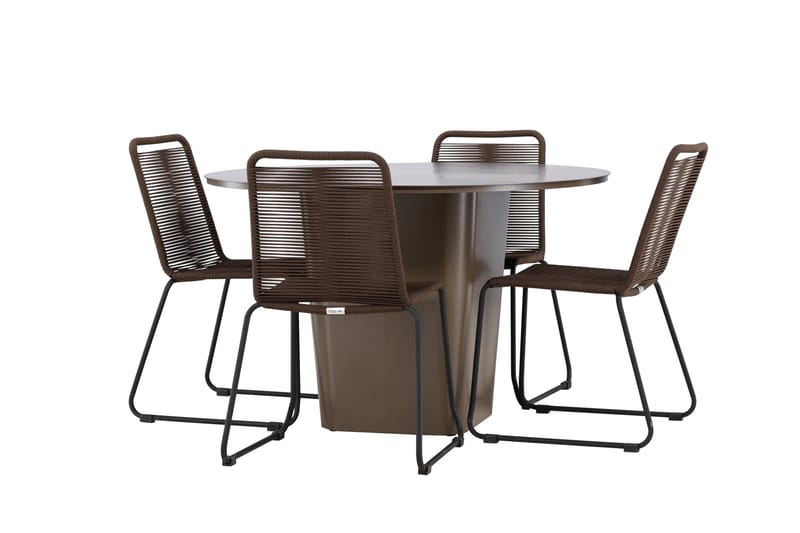 Santa Fe Matgrupp Utomhus + 4 Utestolar - Brun - Utemöbler - Utegrupp - Matgrupp utomhus