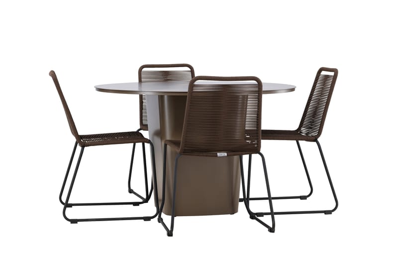 Santa Fe Matgrupp Utomhus + 4 Utestolar - Brun - Utemöbler - Utegrupp - Matgrupp utomhus