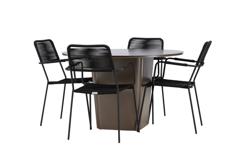 Santa Matgrupp Utomhus + 4 Utestolar - Brun - Utemöbler - Utegrupp - Matgrupp utomhus
