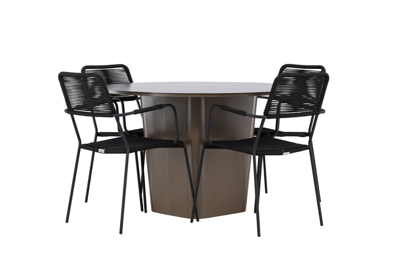 Santa Matgrupp Utomhus + 4 Utestolar - Brun - Utemöbler - Utegrupp - Matgrupp utomhus