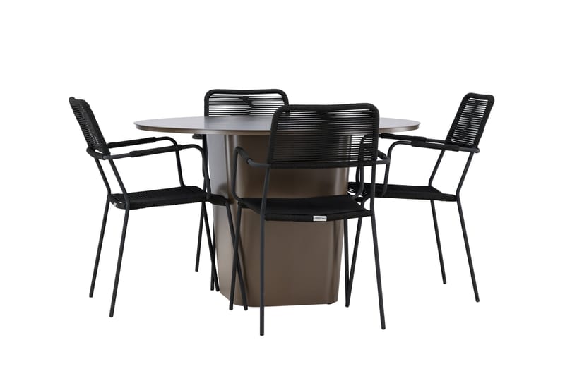Santa Matgrupp Utomhus + 4 Utestolar - Brun - Utemöbler - Utegrupp - Matgrupp utomhus