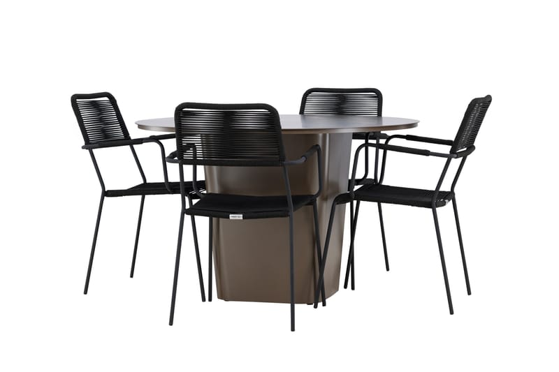 Santa Matgrupp Utomhus + 4 Utestolar - Brun - Utemöbler - Utegrupp - Matgrupp utomhus