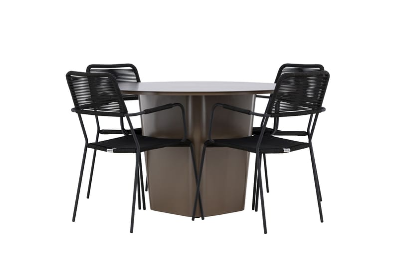 Santa Matgrupp Utomhus + 4 Utestolar - Brun - Utemöbler - Utegrupp - Matgrupp utomhus