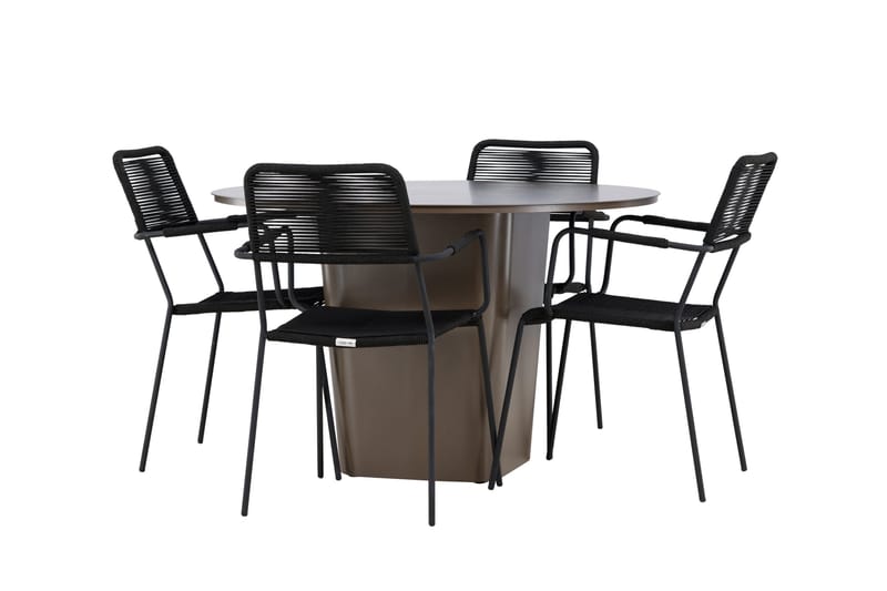 Santa Matgrupp Utomhus + 4 Utestolar - Brun - Utemöbler - Utegrupp - Matgrupp utomhus