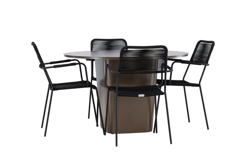 Santa Matgrupp Utomhus + 4 Utestolar - Brun - Utemöbler - Utegrupp - Matgrupp utomhus
