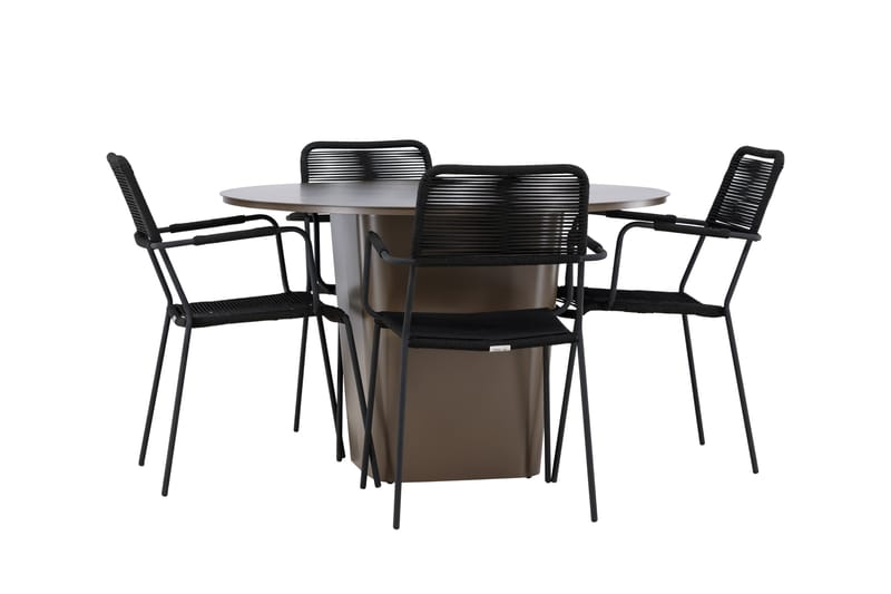 Santa Matgrupp Utomhus + 4 Utestolar - Brun - Utemöbler - Utegrupp - Matgrupp utomhus