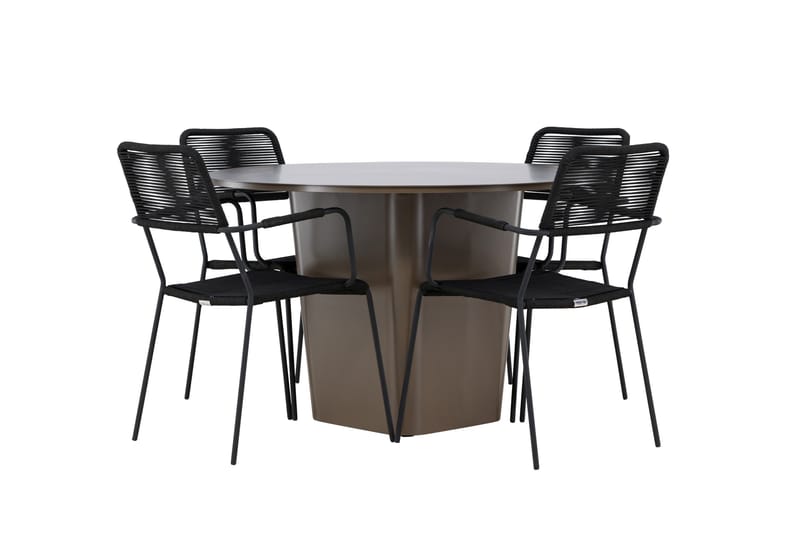 Santa Matgrupp Utomhus + 4 Utestolar - Brun - Utemöbler - Utegrupp - Matgrupp utomhus