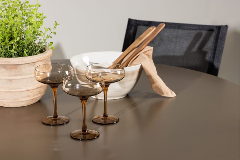 Santa Matgrupp Utomhus 120 cm Rund med 4 Alina Utestolar - Brun - Utemöbler - Utegrupp - Matgrupp utomhus