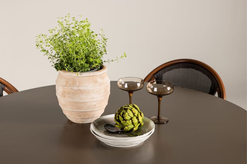 Santa Matgrupp Utomhus 120 cm Rund med 4 Guarda Utestolar - Brun - Utemöbler - Utegrupp - Matgrupp utomhus