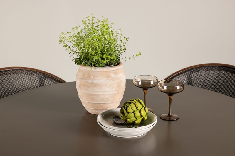 Santa Matgrupp Utomhus 120 cm Rund med 4 Vila Real Utestolar - Brun - Utemöbler - Utegrupp - Matgrupp utomhus