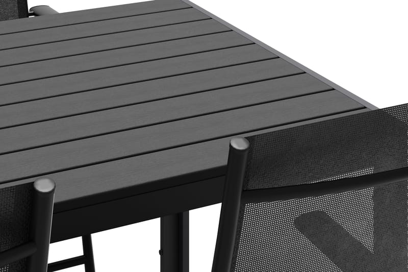 Siri Matbord 150 cm med 4 Sanna Matstolar - Svart - Utemöbler - Utegrupp - Matgrupp utomhus