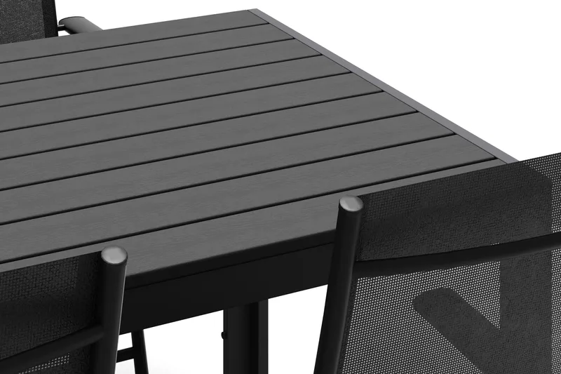 Siri Matbord 205 cm med 6 Sanna Matstolar - Svart - Utemöbler - Utegrupp - Matgrupp utomhus