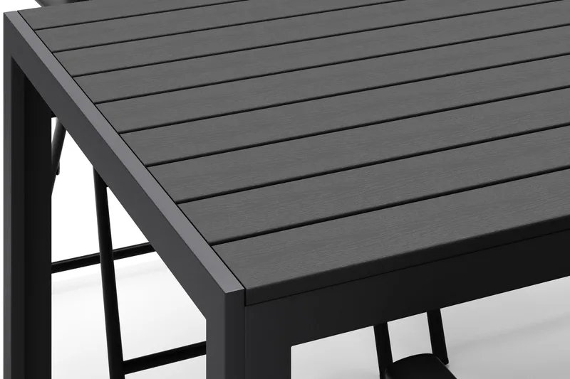 Siri Matbord 205 cm med 6 Sanna Matstolar - Svart - Utemöbler - Utegrupp - Matgrupp utomhus