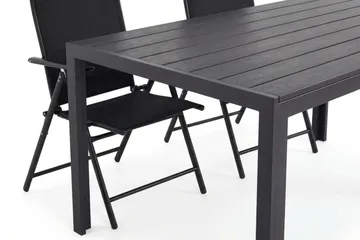 Siri Matgrupp utomhus 150 cm med 4 Maggie Vadderad Fällbar Positionsstol - Utemöbler - Utegrupp - Matgrupp utomhus