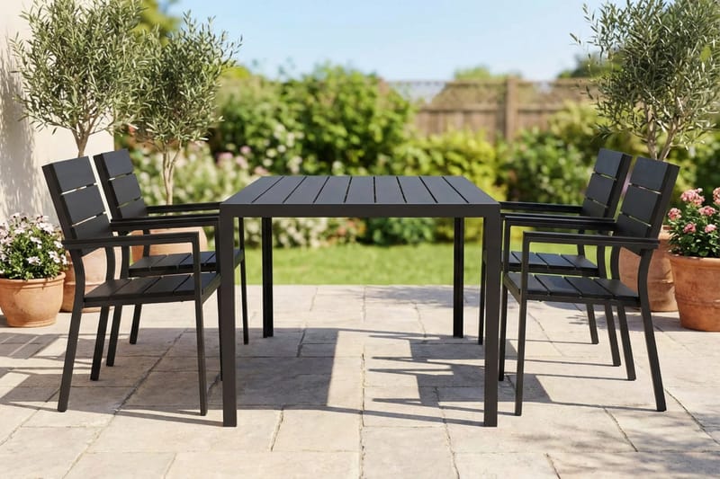 Siri Matgrupp utomhus 150 cm med 4 Tunis Aintwood Stolar - Utemöbler - Utegrupp - Matgrupp utomhus