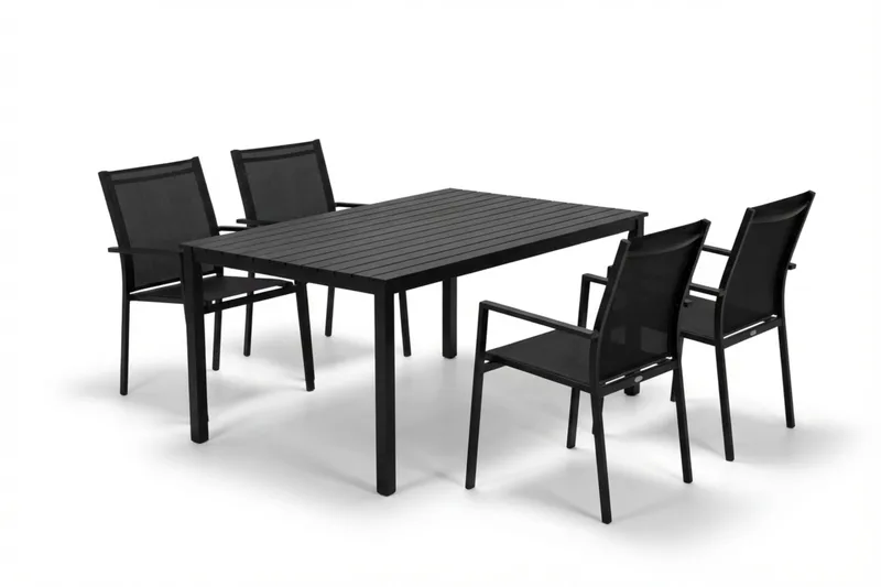 Siri Matgrupp utomhus 150 cm med 4 Tunis Stapelstolar, undefined