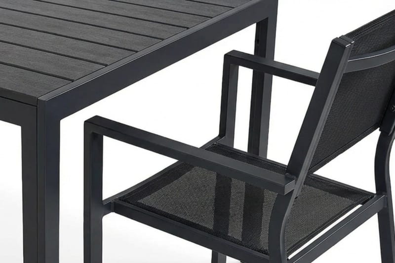 Siri Matgrupp utomhus 150 cm med 4 Tunis Stapelstolar - Utemöbler - Utegrupp - Matgrupp utomhus