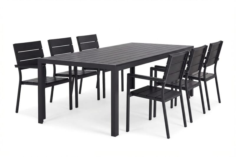 Siri Matgrupp utomhus 205 cm med 6 Tunis Aintwood Stolar, undefined