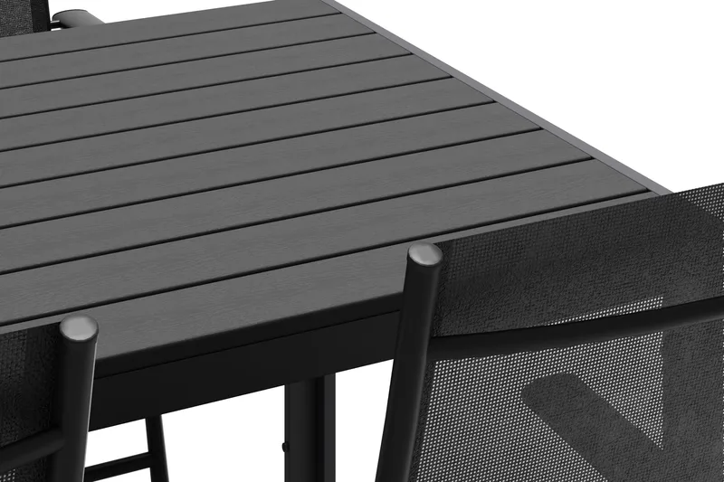 Siri Rektangulärt utebord 150 cm med 4 Sanna utestolar - Svart - Utemöbler - Utegrupp - Matgrupp utomhus