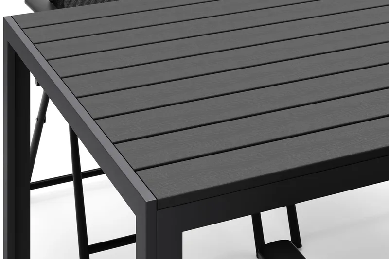 Siri Rektangulärt utebord 150 cm med 4 Sanna utestolar - Svart - Utemöbler - Utegrupp - Matgrupp utomhus