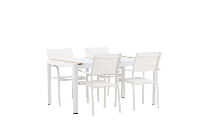 Togo Matgrupp Utomhus 150 cm Rektangulär med 4 Santorini Utestolar - Natur - Utemöbler - Utegrupp - Matgrupp utomhus