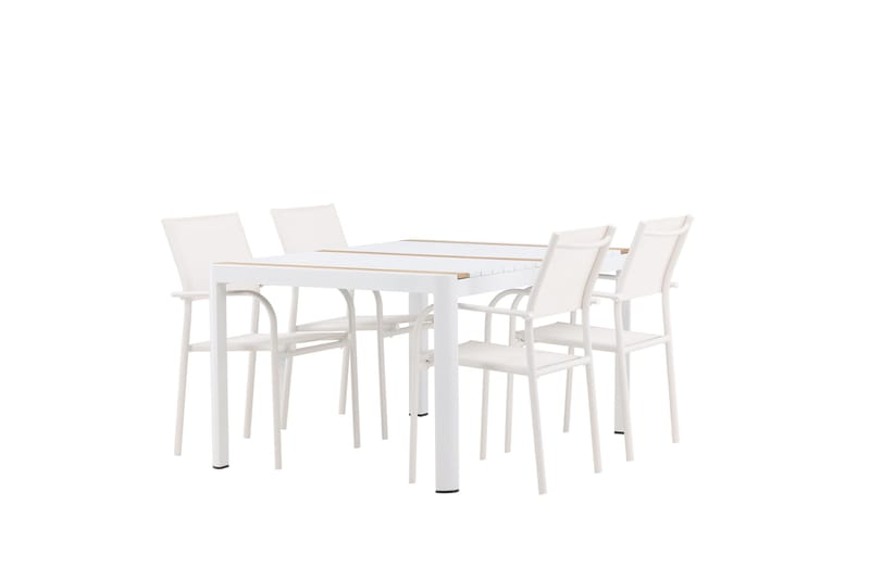 Togo Matgrupp Utomhus 150 cm Rektangulär med 4 Santorini Utestolar - Natur - Utemöbler - Utegrupp - Matgrupp utomhus