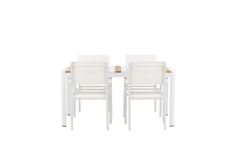 Togo Matgrupp Utomhus 150 cm Rektangulär med 4 Santorini Utestolar - Natur - Utemöbler - Utegrupp - Matgrupp utomhus