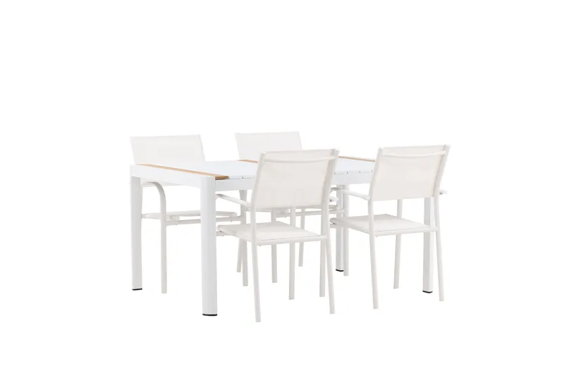 Togo Matgrupp Utomhus 150 cm Rektangulär med 4 Santorini Utestolar - Natur - Utemöbler - Utegrupp - Matgrupp utomhus