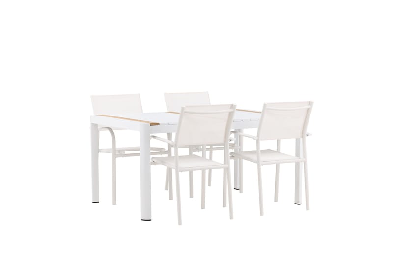 Togo Matgrupp Utomhus 150 cm Rektangulär med 4 Santorini Utestolar - Natur - Utemöbler - Utegrupp - Matgrupp utomhus