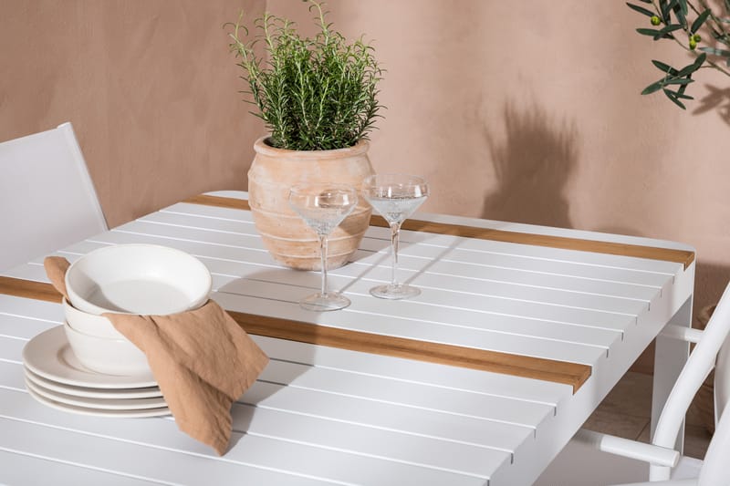 Togo Matgrupp Utomhus 150 cm Rektangulär med 4 Santorini Utestolar - Natur - Utemöbler - Utegrupp - Matgrupp utomhus