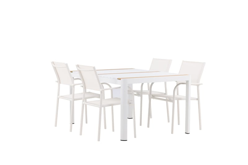 Togo Matgrupp Utomhus 150 cm Rektangulär med 4 Santorini Utestolar - Natur - Utemöbler - Utegrupp - Matgrupp utomhus