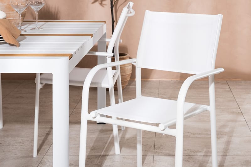Togo Matgrupp Utomhus 150 cm Rektangulär med 4 Santorini Utestolar - Natur - Utemöbler - Utegrupp - Matgrupp utomhus