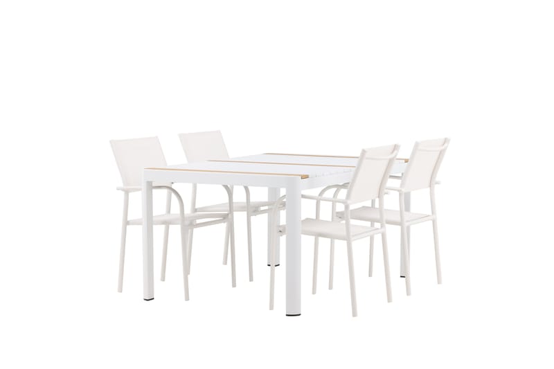 Togo Matgrupp Utomhus 150 cm Rektangulär med 4 Santorini Utestolar - Natur - Utemöbler - Utegrupp - Matgrupp utomhus