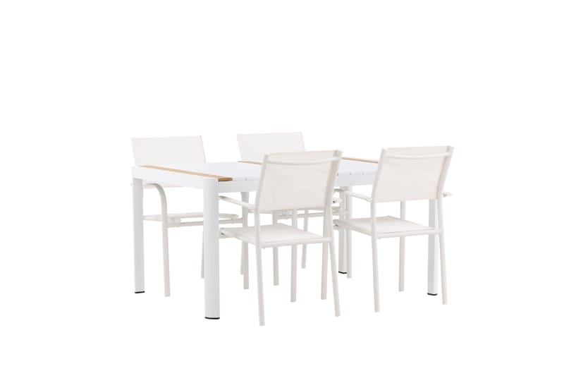 Togo Matgrupp Utomhus 150 cm Rektangulär med 4 Santorini Utestolar - Natur - Utemöbler - Utegrupp - Matgrupp utomhus
