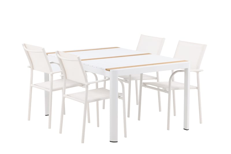 Togo Matgrupp Utomhus 150 cm Rektangulär med 4 Santorini Utestolar - Natur - Utemöbler - Utegrupp - Matgrupp utomhus