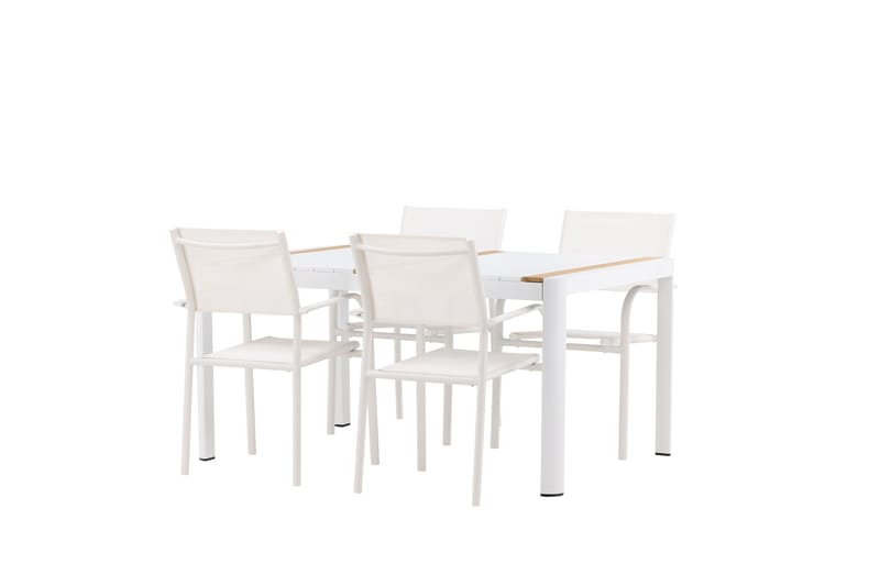 Togo Matgrupp Utomhus 150 cm Rektangulär med 4 Santorini Utestolar - Natur - Utemöbler - Utegrupp - Matgrupp utomhus