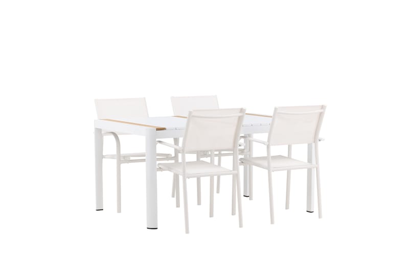 Togo Matgrupp Utomhus 150 cm Rektangulär med 4 Santorini Utestolar - Natur - Utemöbler - Utegrupp - Matgrupp utomhus