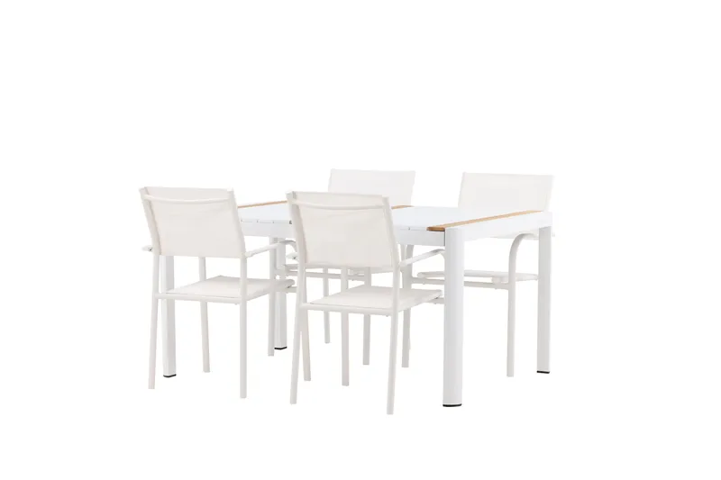 Togo Matgrupp Utomhus 150 cm Rektangulär med 4 Santorini Utestolar - Natur - Utemöbler - Utegrupp - Matgrupp utomhus