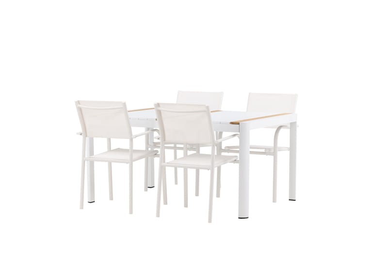 Togo Matgrupp Utomhus 150 cm Rektangulär med 4 Santorini Utestolar - Natur - Utemöbler - Utegrupp - Matgrupp utomhus