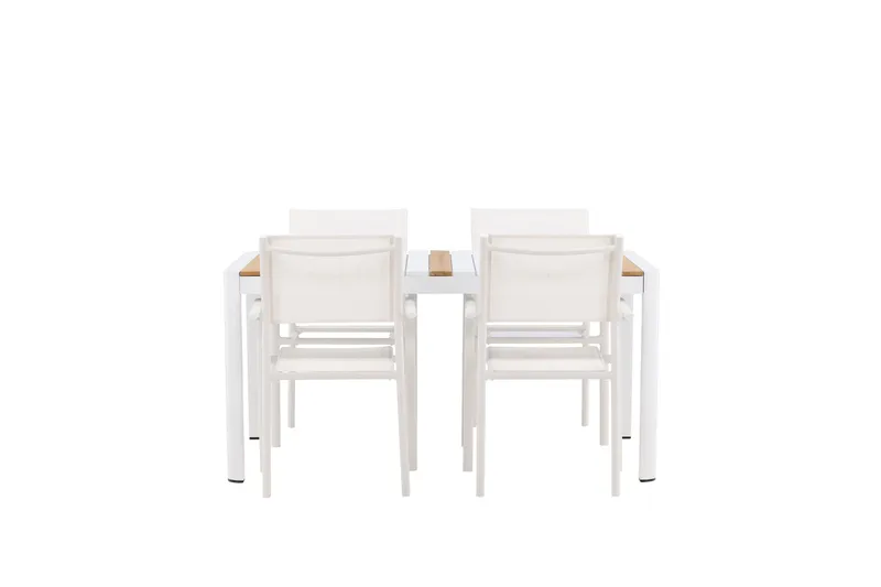 Togo Matgrupp Utomhus 150 cm Rektangulär med 4 Santorini Utestolar, Natur