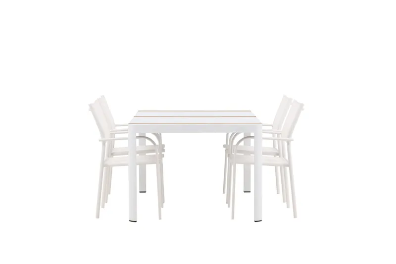 Togo Matgrupp Utomhus 150 cm Rektangulär med 4 Santorini Utestolar - Natur - Utemöbler - Utegrupp - Matgrupp utomhus