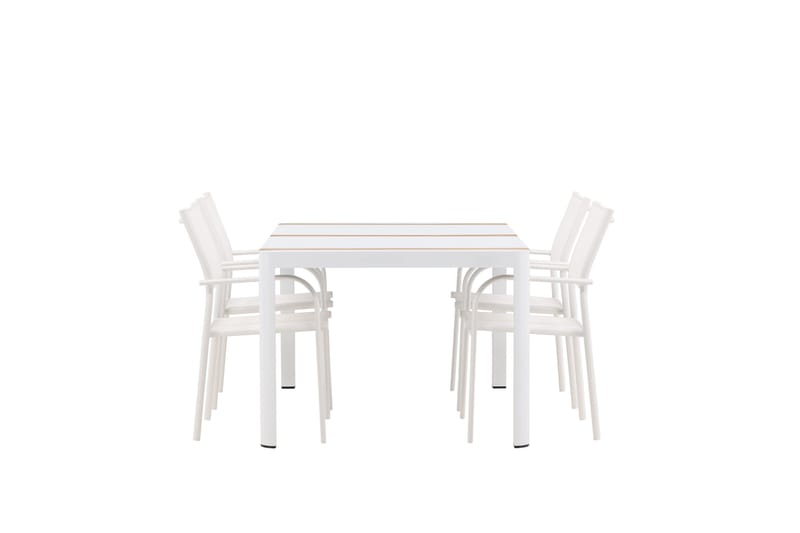 Togo Matgrupp Utomhus 150 cm Rektangulär med 4 Santorini Utestolar - Natur - Utemöbler - Utegrupp - Matgrupp utomhus