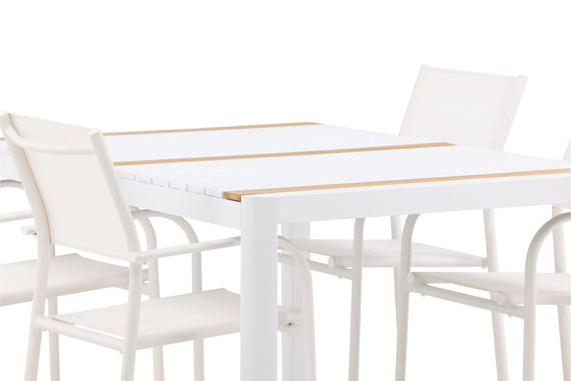 Togo Matgrupp Utomhus 150 cm Rektangulär med 4 Santorini Utestolar - Natur - Utemöbler - Utegrupp - Matgrupp utomhus